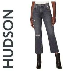 💵Hudson Jeans Remi Cropped Straight Jeans in Charcoal Size 28